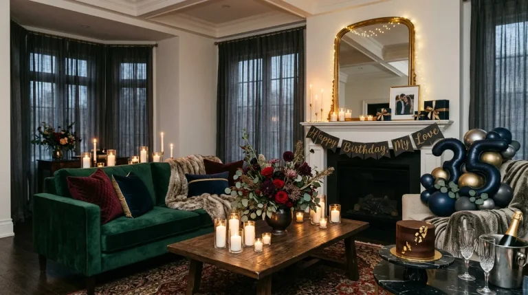 living room birthday decor for husband