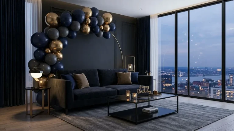 living room birthday decorations for him