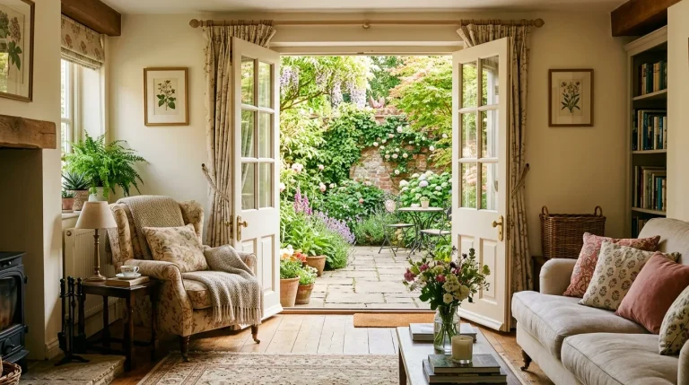 living room double doors to garden