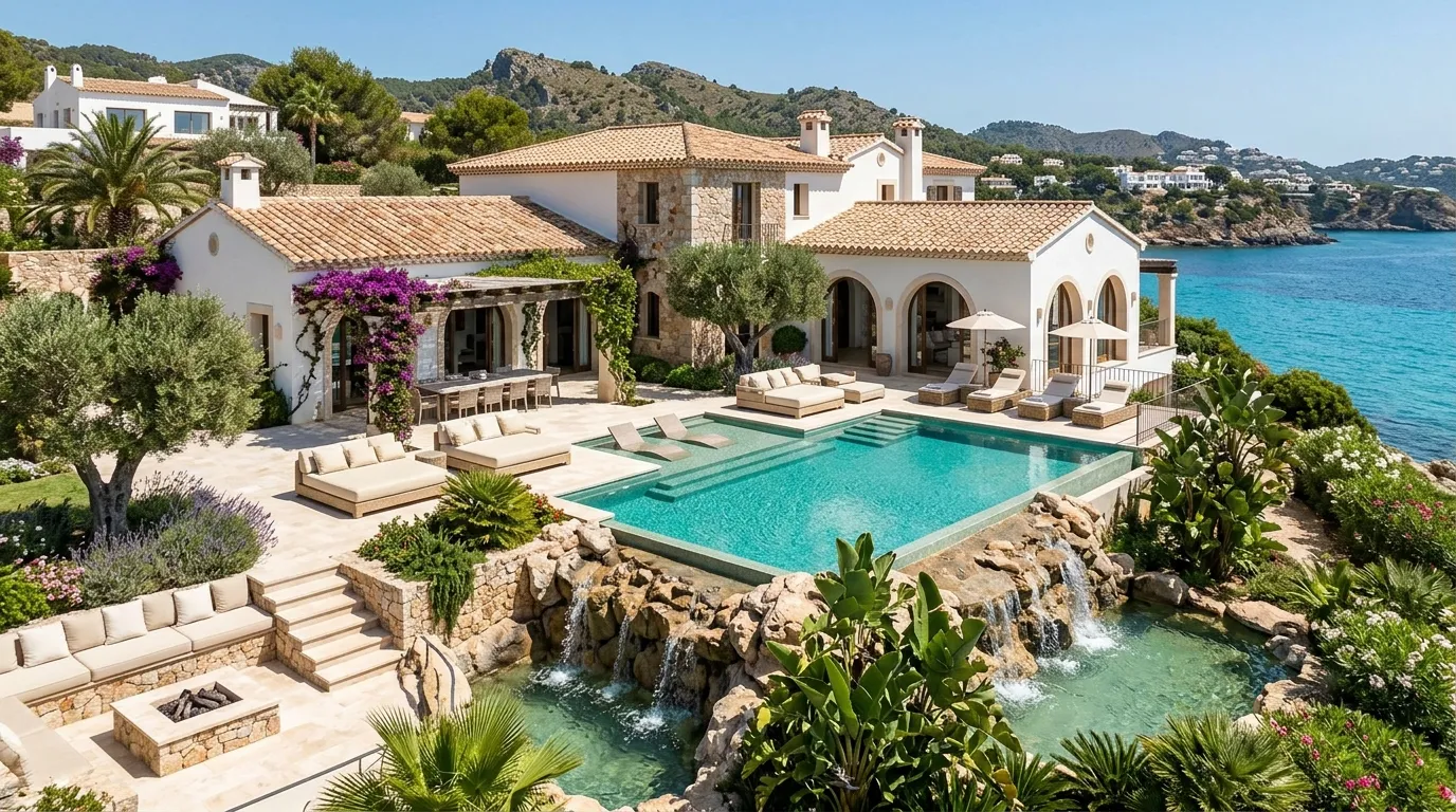 mediterranean luxury pool villas
