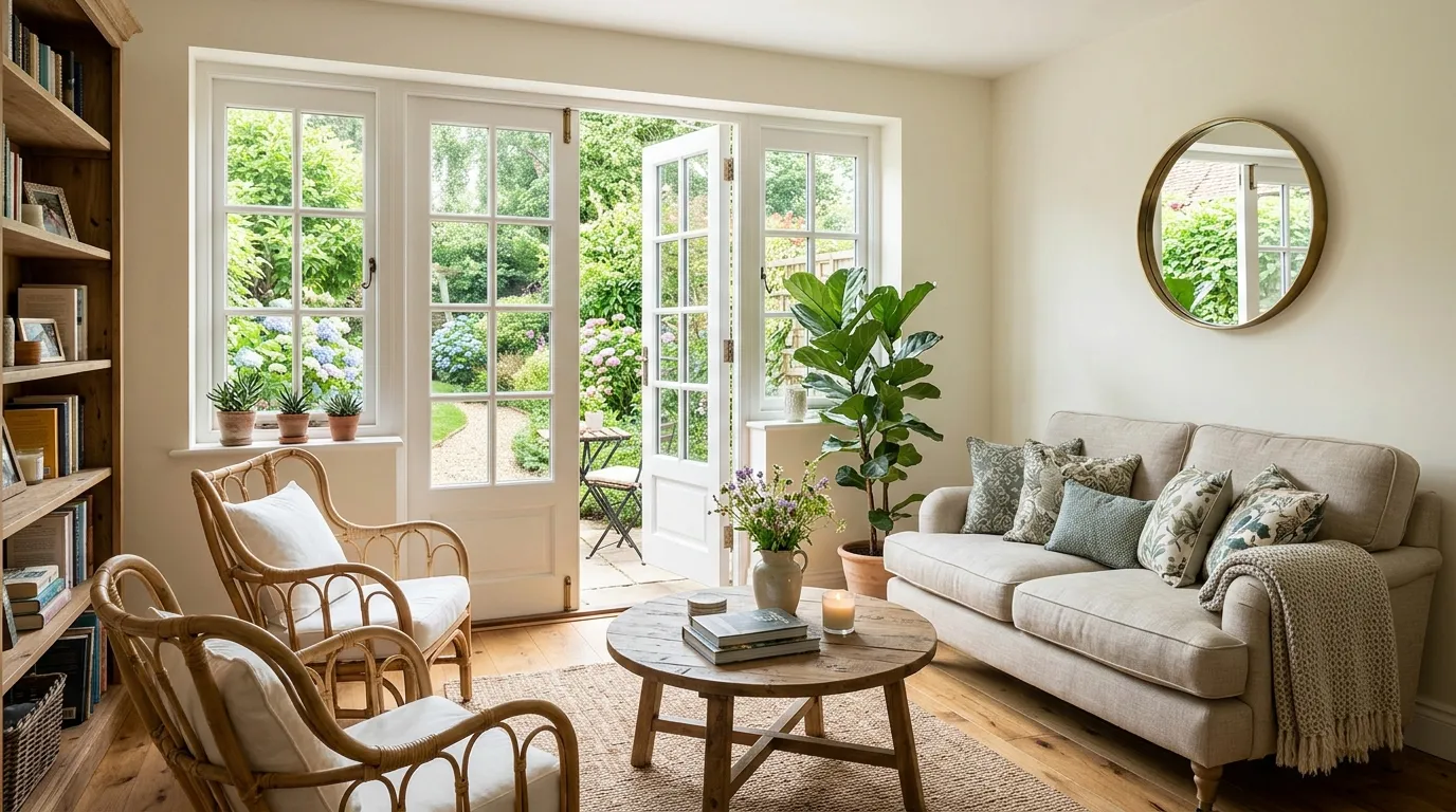 small living room with garden doors ideas