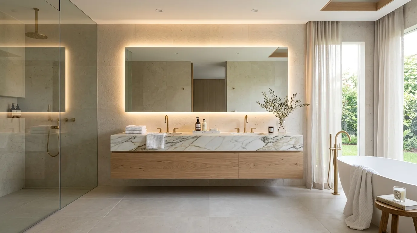 Floating Oak Vanity