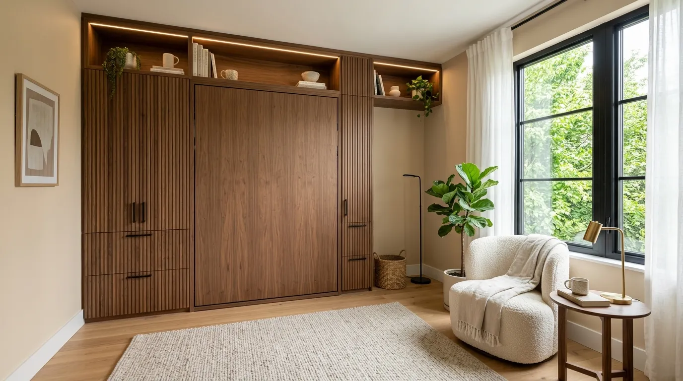 Floating Wood Murphy Bed