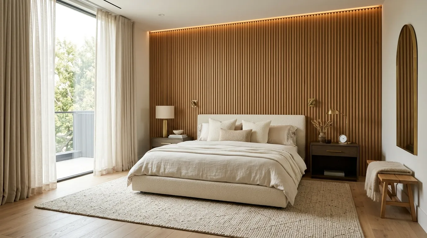 Fluted Wood Accent Wall