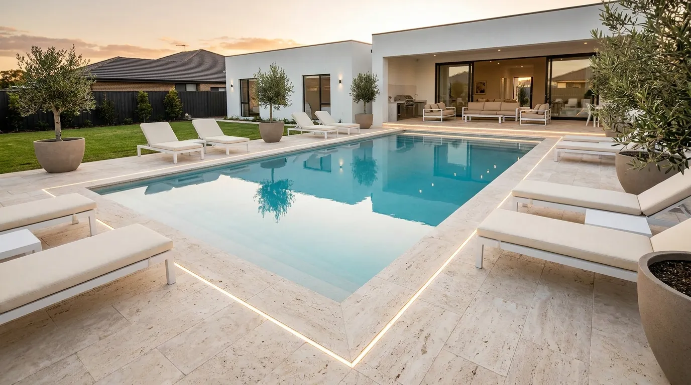 Travertine Pool Deck