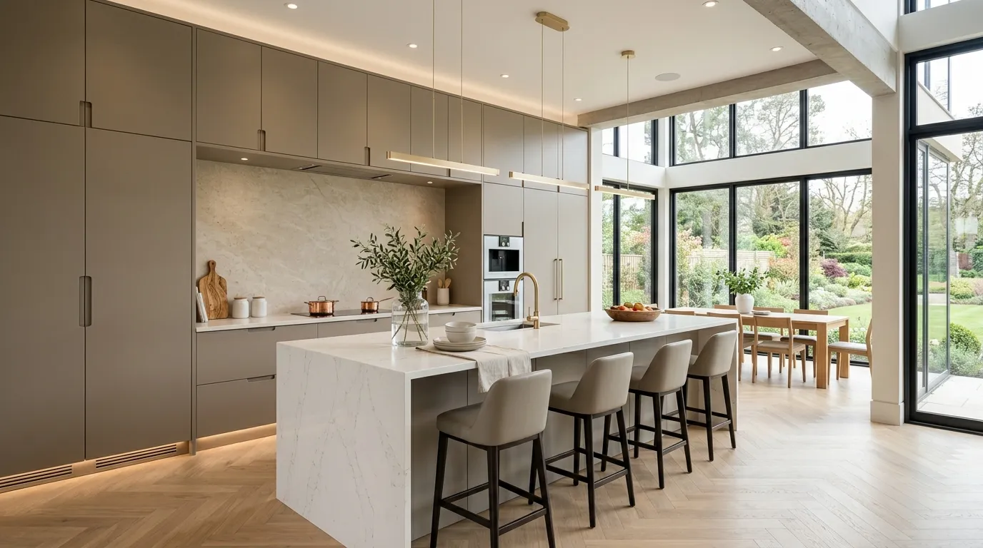 Warm Greige Cabinets