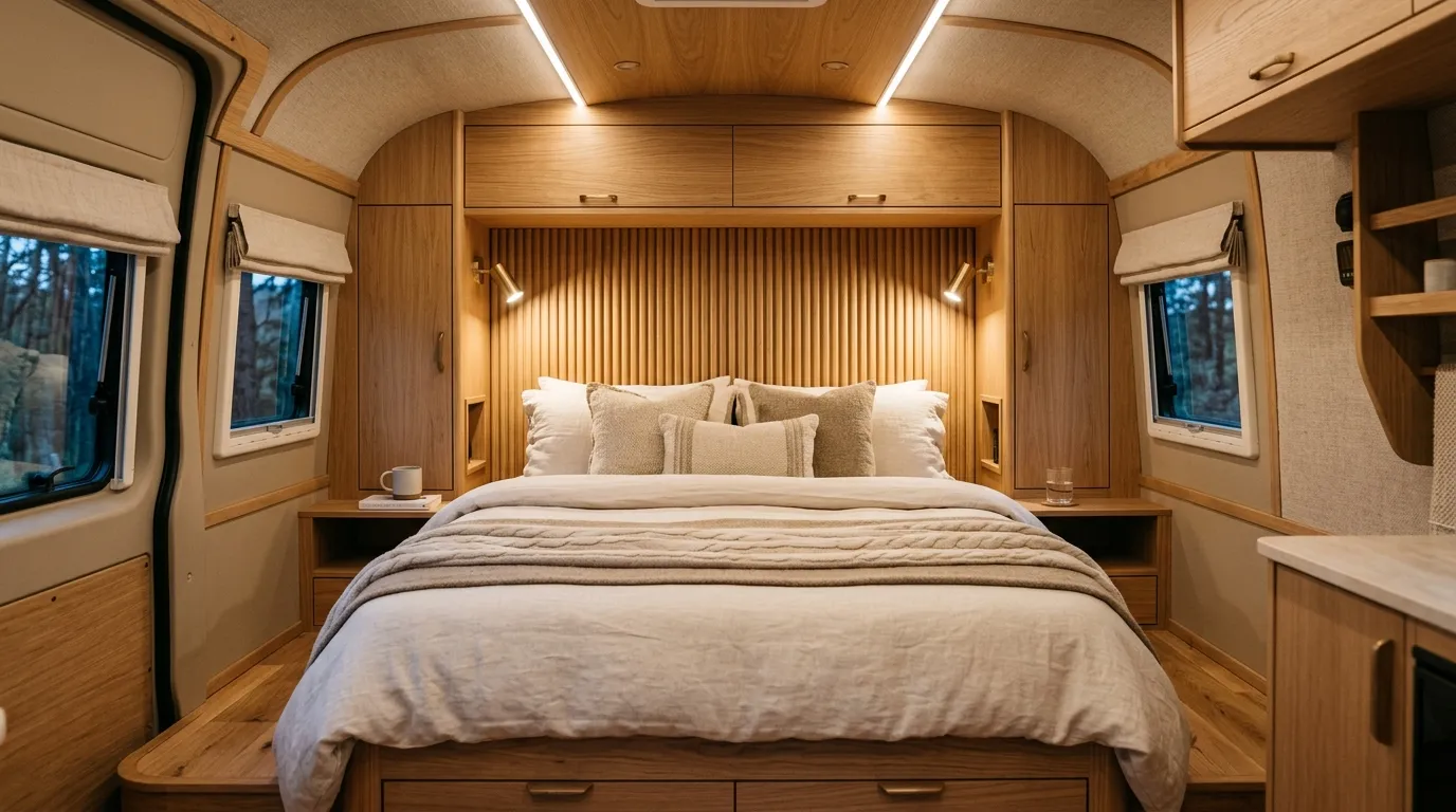 Ribbed Wood Headboard