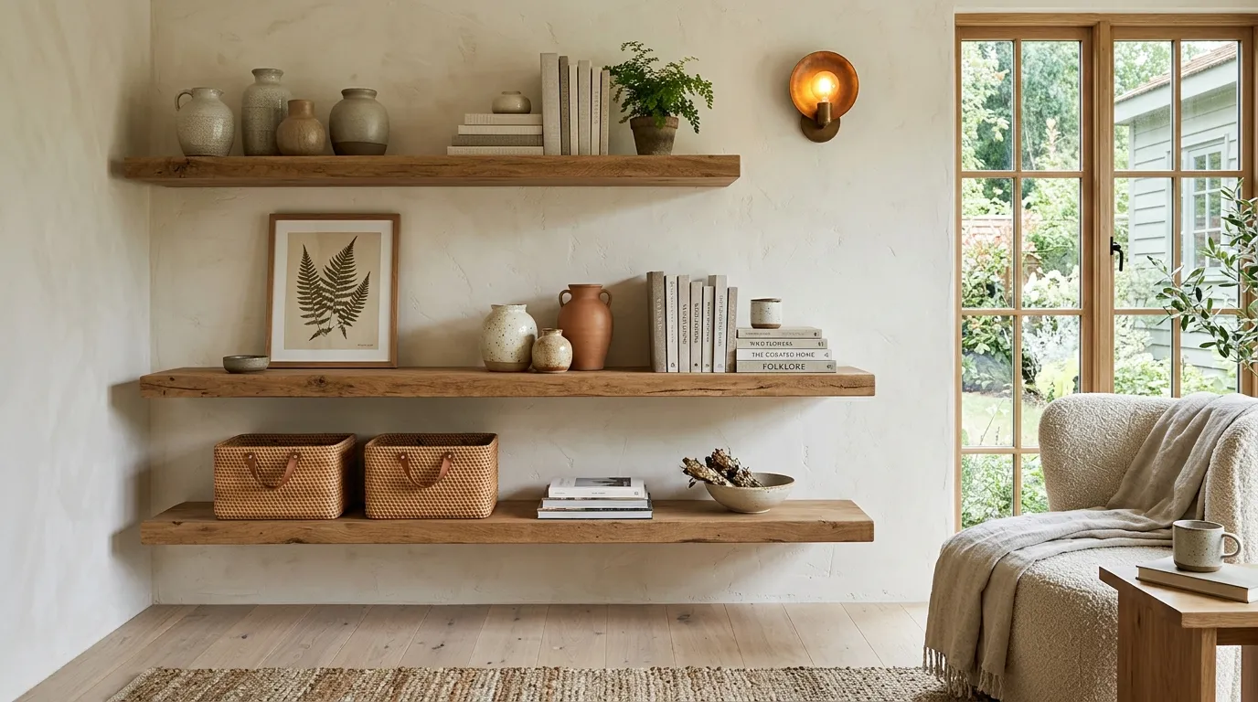 Floating Oak Shelves