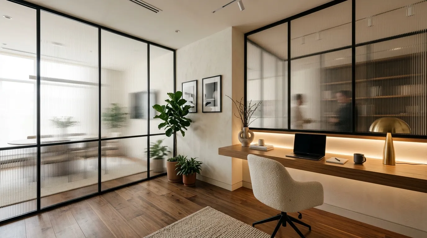 Ribbed Glass Partition