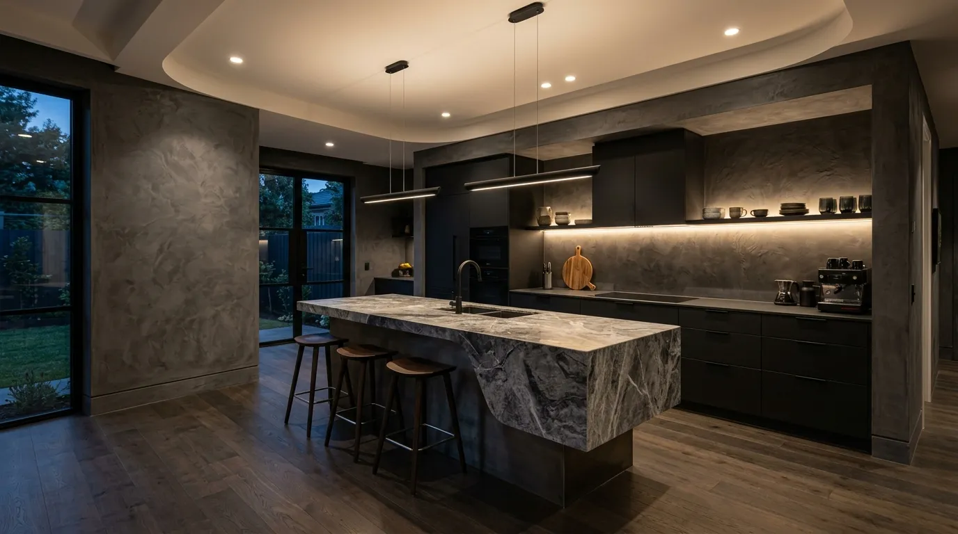 Textured Charcoal Walls