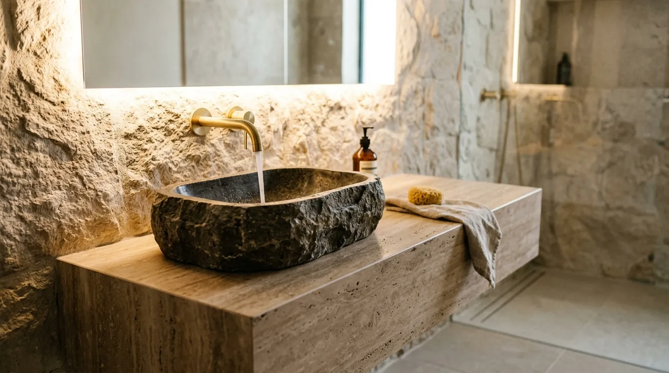 Textured Stone Basin