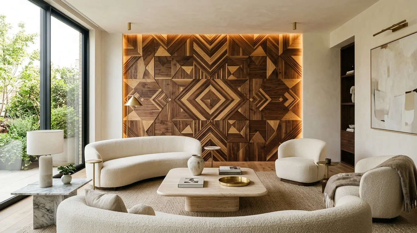 Geometric Wood Mosaic