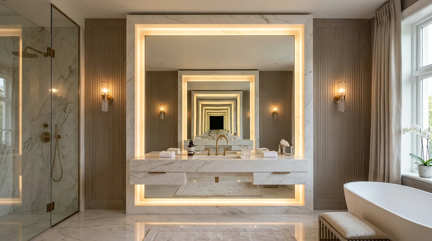 Backlit Marble Mirror