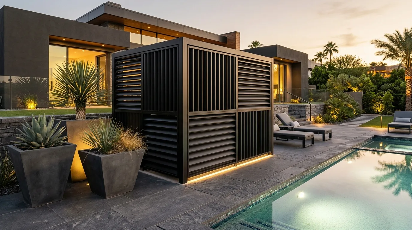 Black Metal Louver Wall