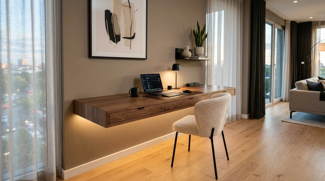 Floating Walnut Desk
