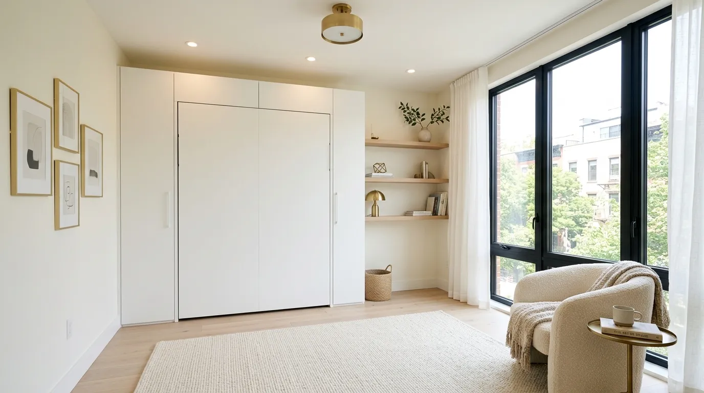 Matte White Wall Bed