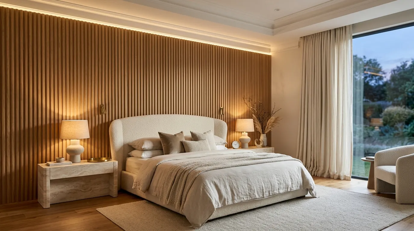 Fluted Wood Feature Wall