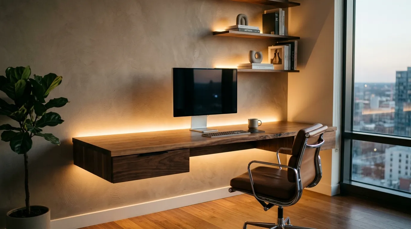 Backlit Floating Desk