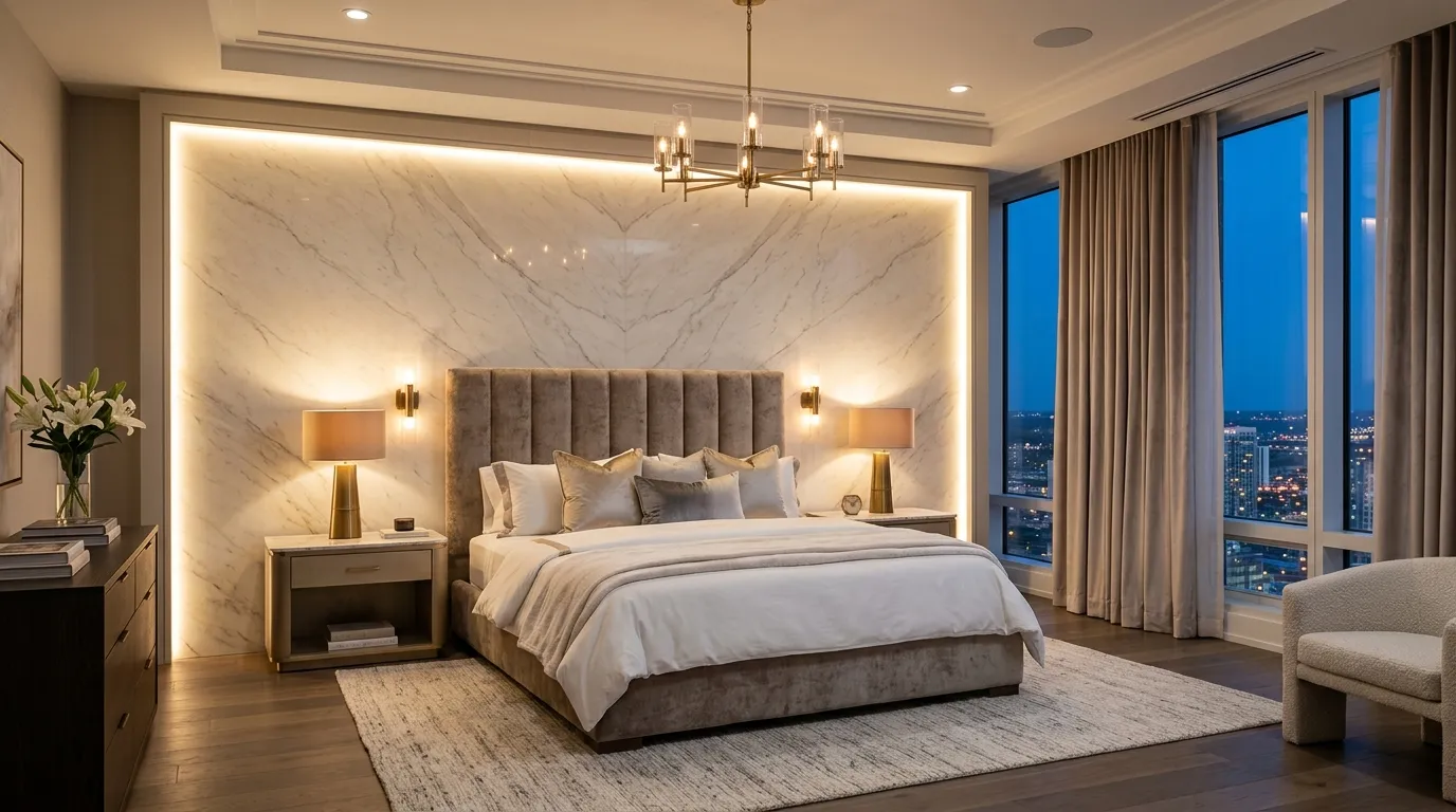 Backlit Marble Wall