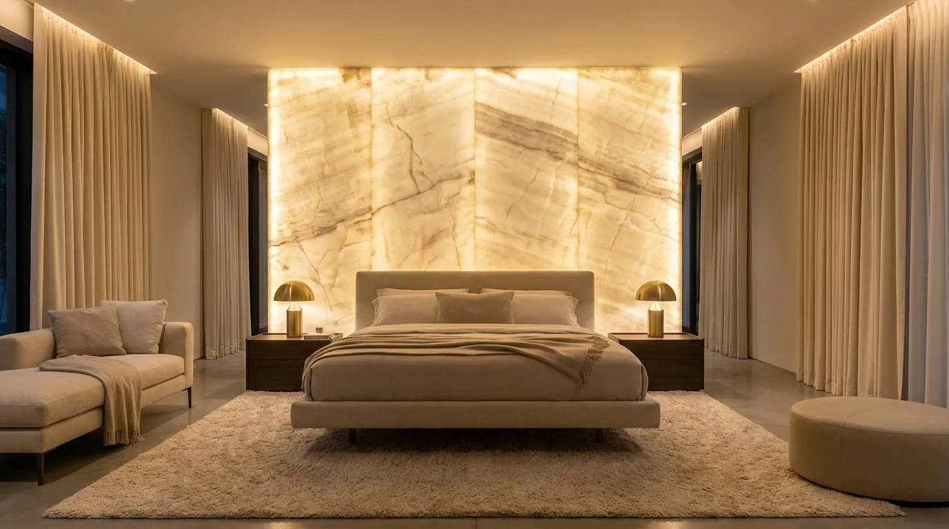 Backlit Stone Feature