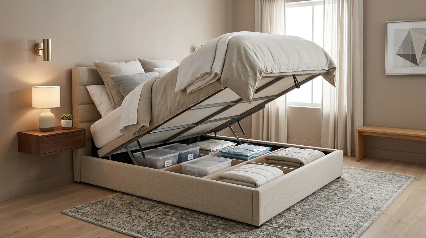 Lift-Up Storage Bed