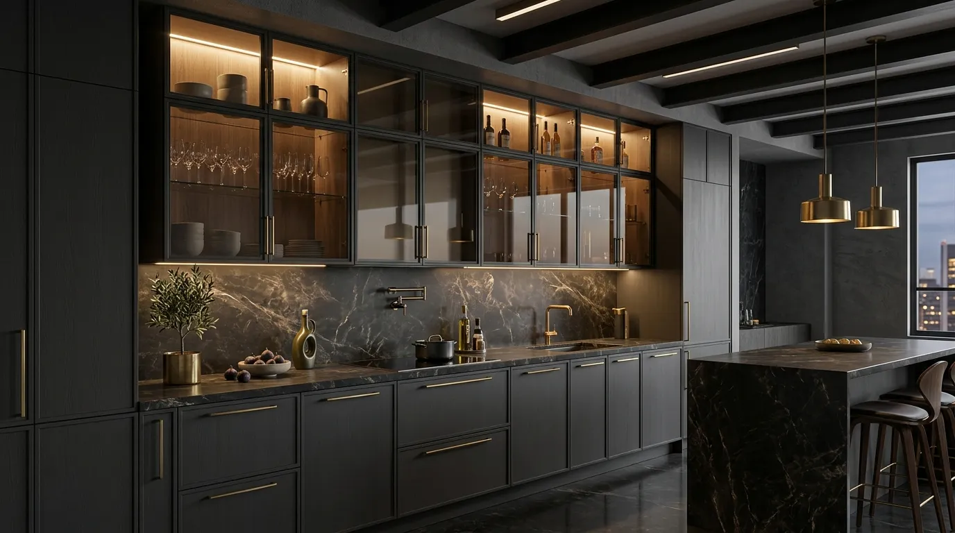 Smoked Glass Cabinets