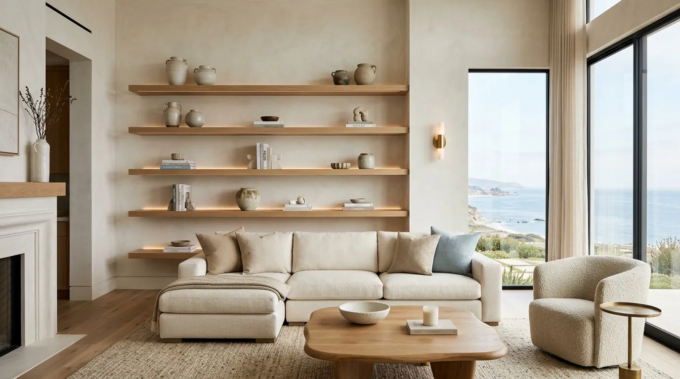 Floating Oak Shelves