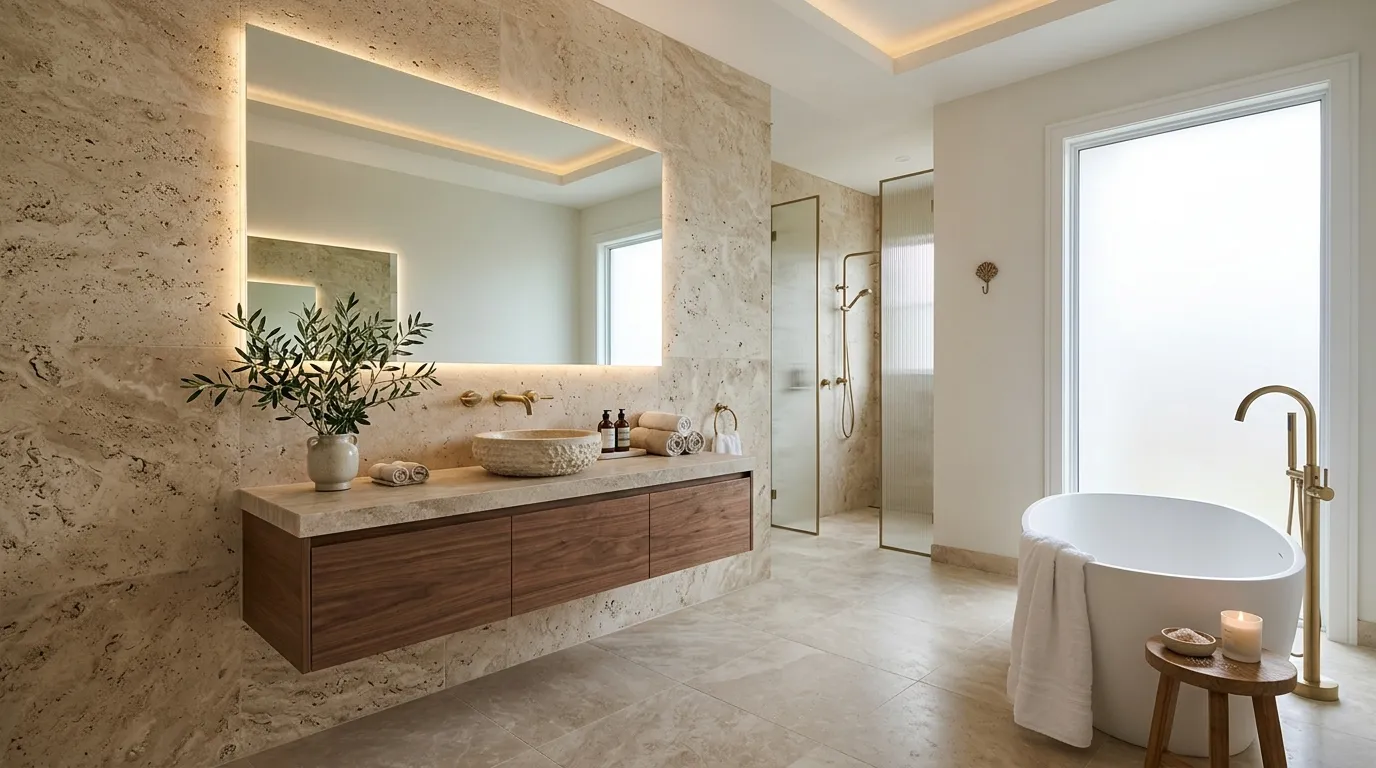 Travertine Accent Wall