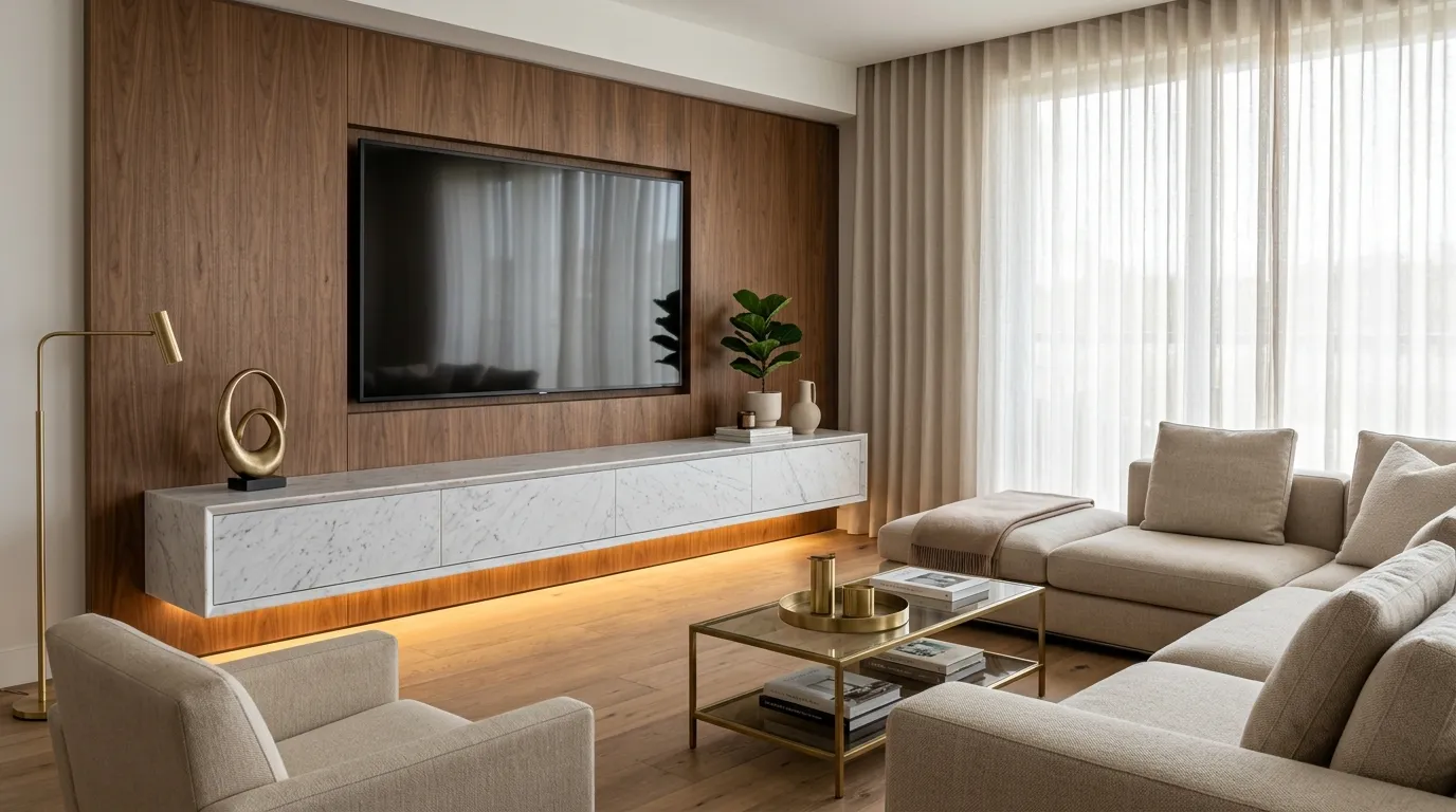 Floating Marble Console