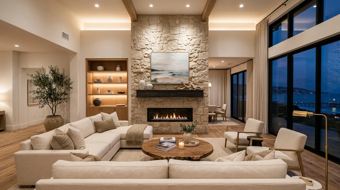 Statement Stone Fireplace