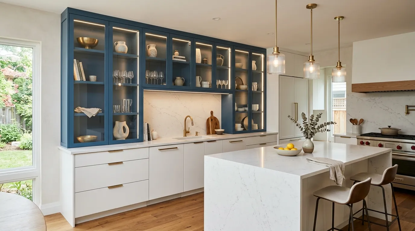 Blue Glass Cabinets