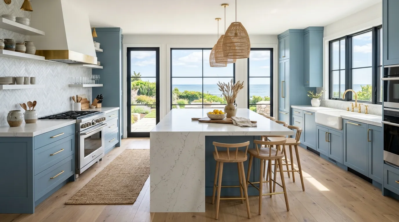 Coastal Blue Cabinetry