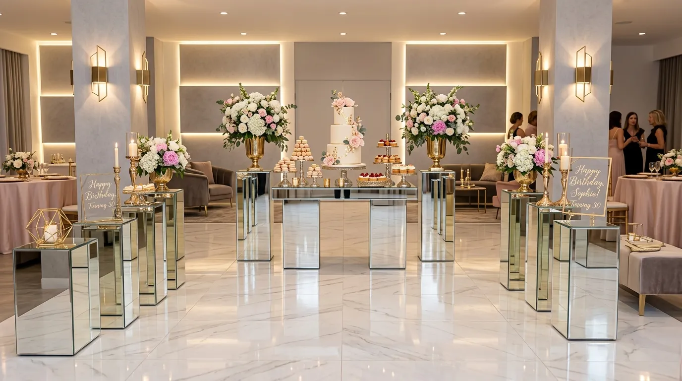 Mirror Pedestal Stands