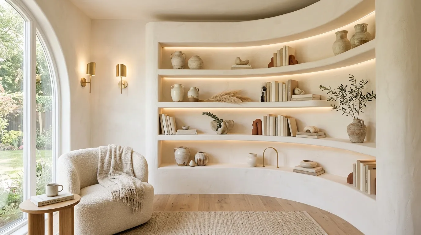 Curved Display Shelves