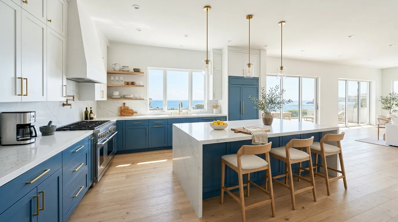 Ocean Blue Lower Cabinets