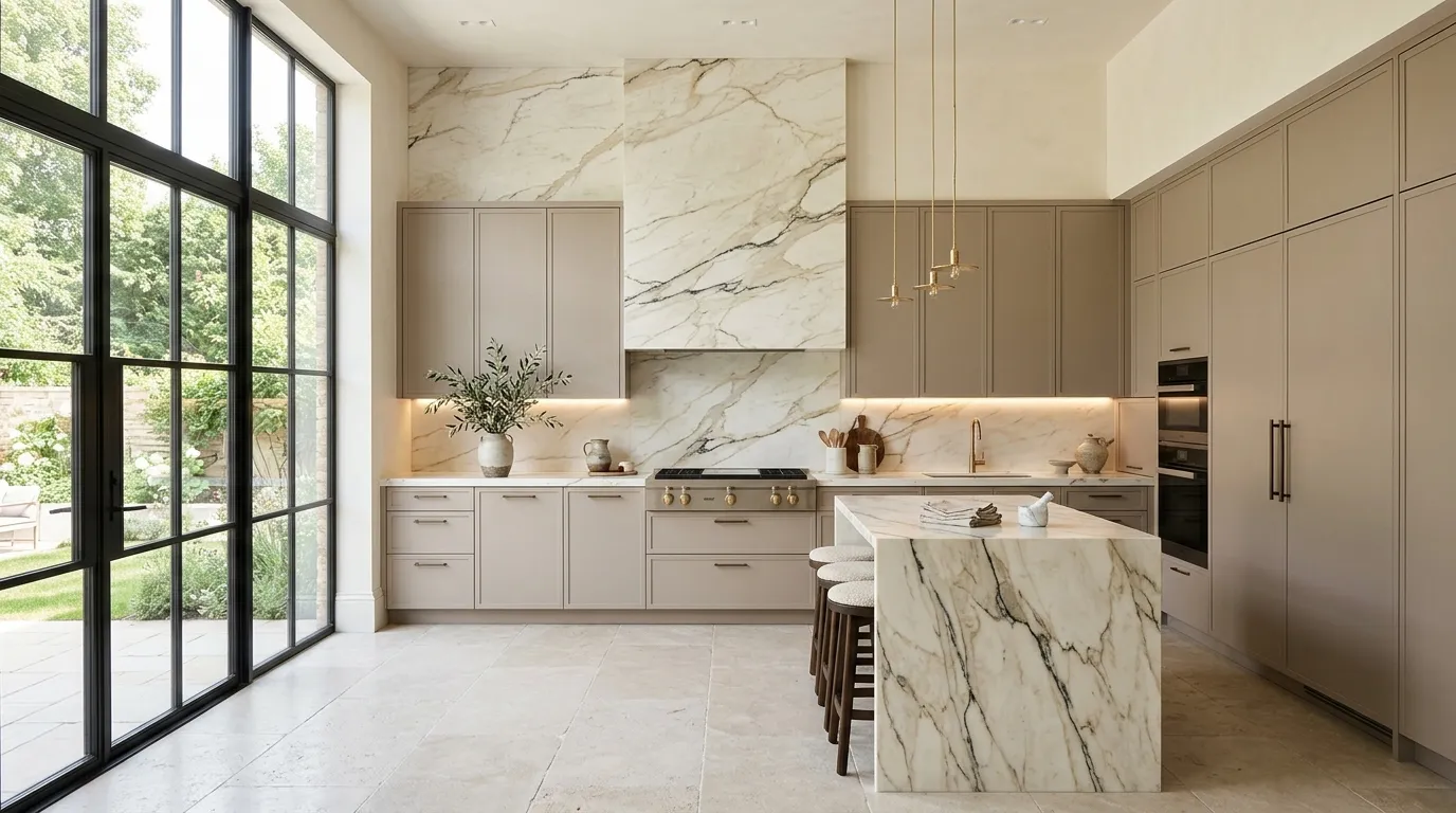 Oversized Stone Backsplash