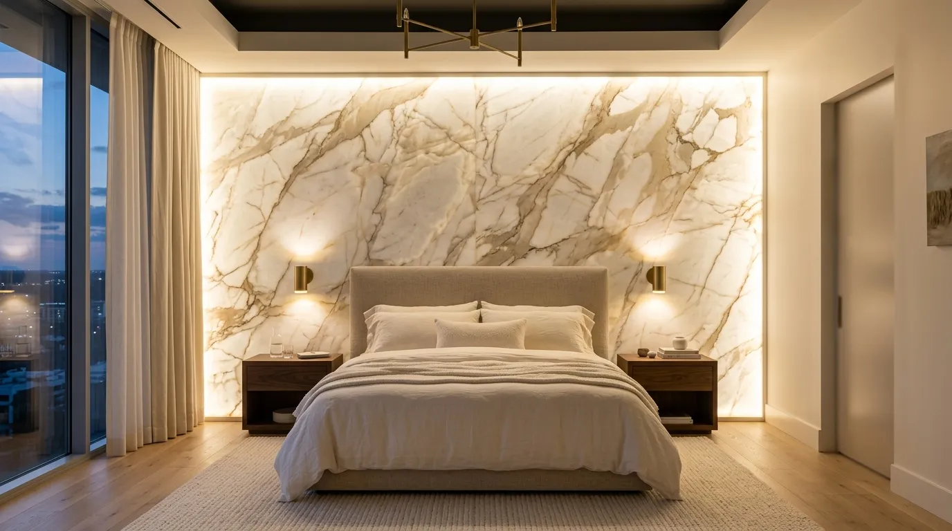 Backlit Stone Wall