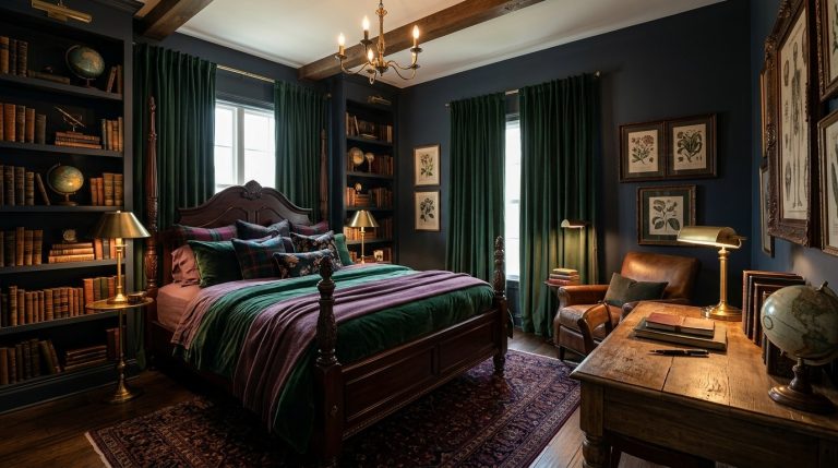 dark academia aesthetic bedroom