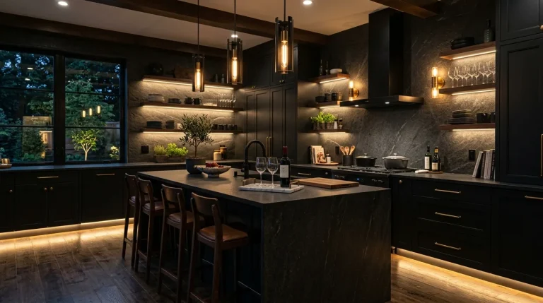 dark moody kitchen decor ideas