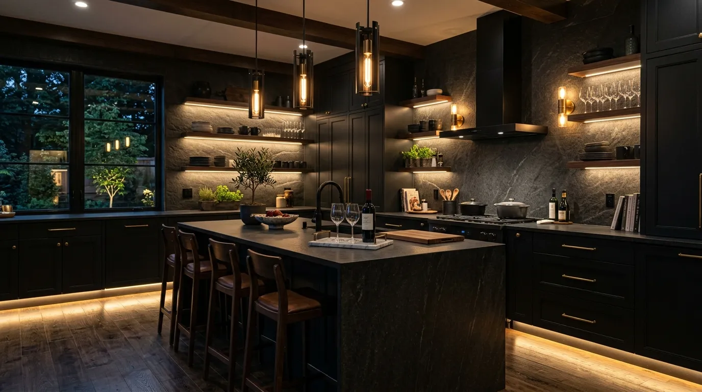 dark moody kitchen decor ideas