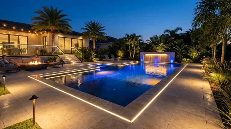 ground pool lighting ideas