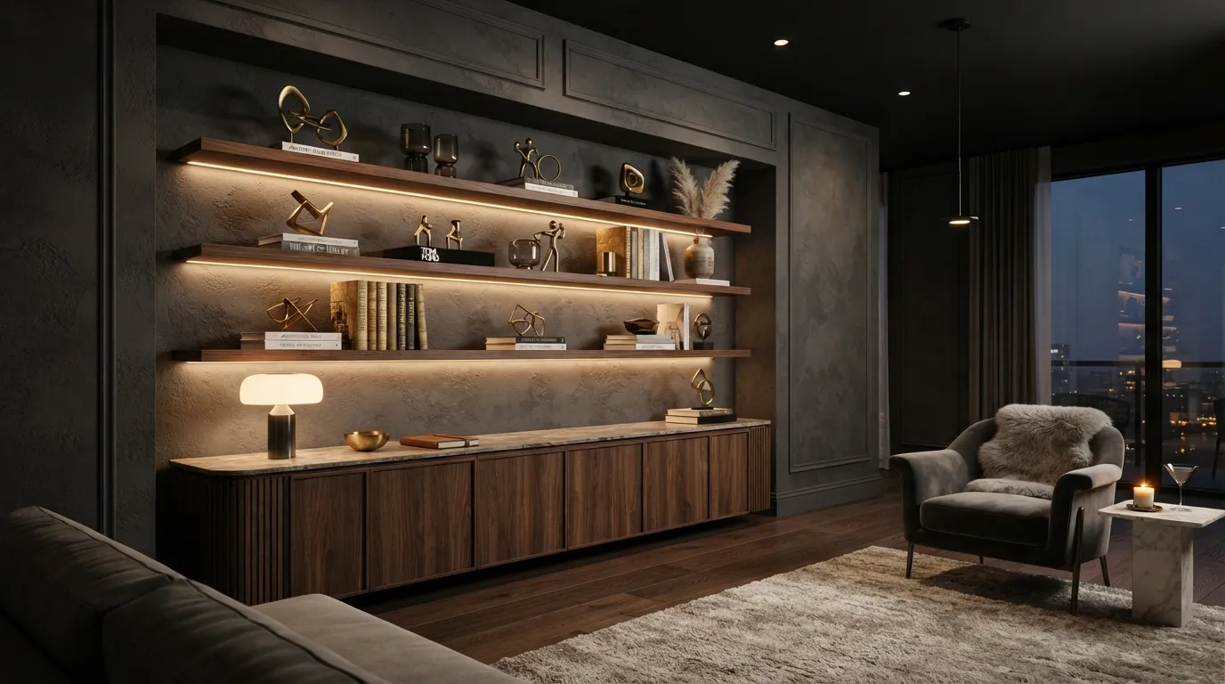 Hidden LED Shelving
