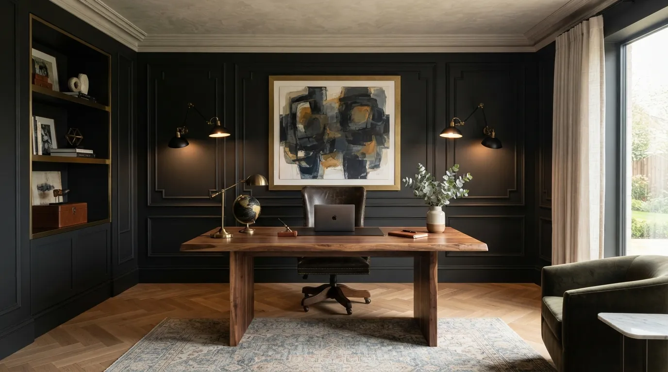 Black Paneled Walls