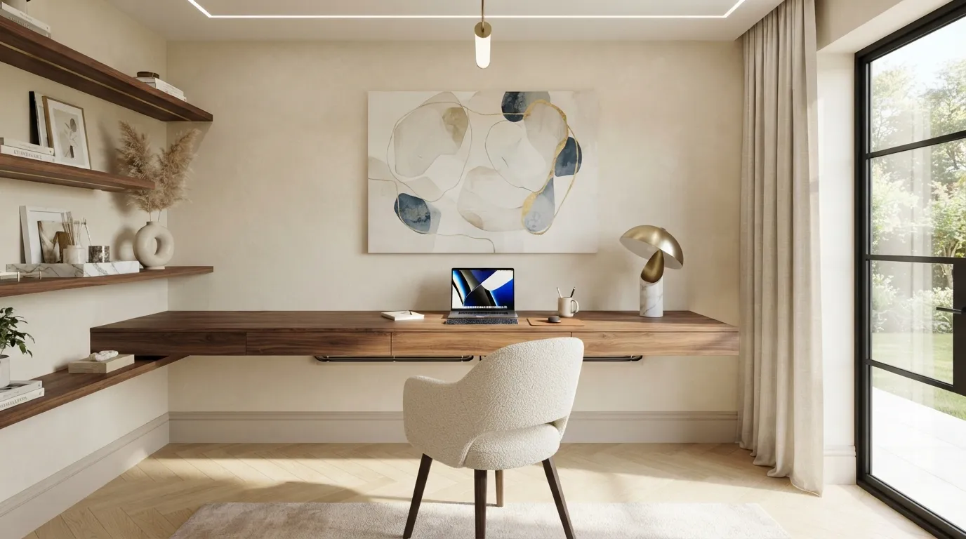 Floating Walnut Desk