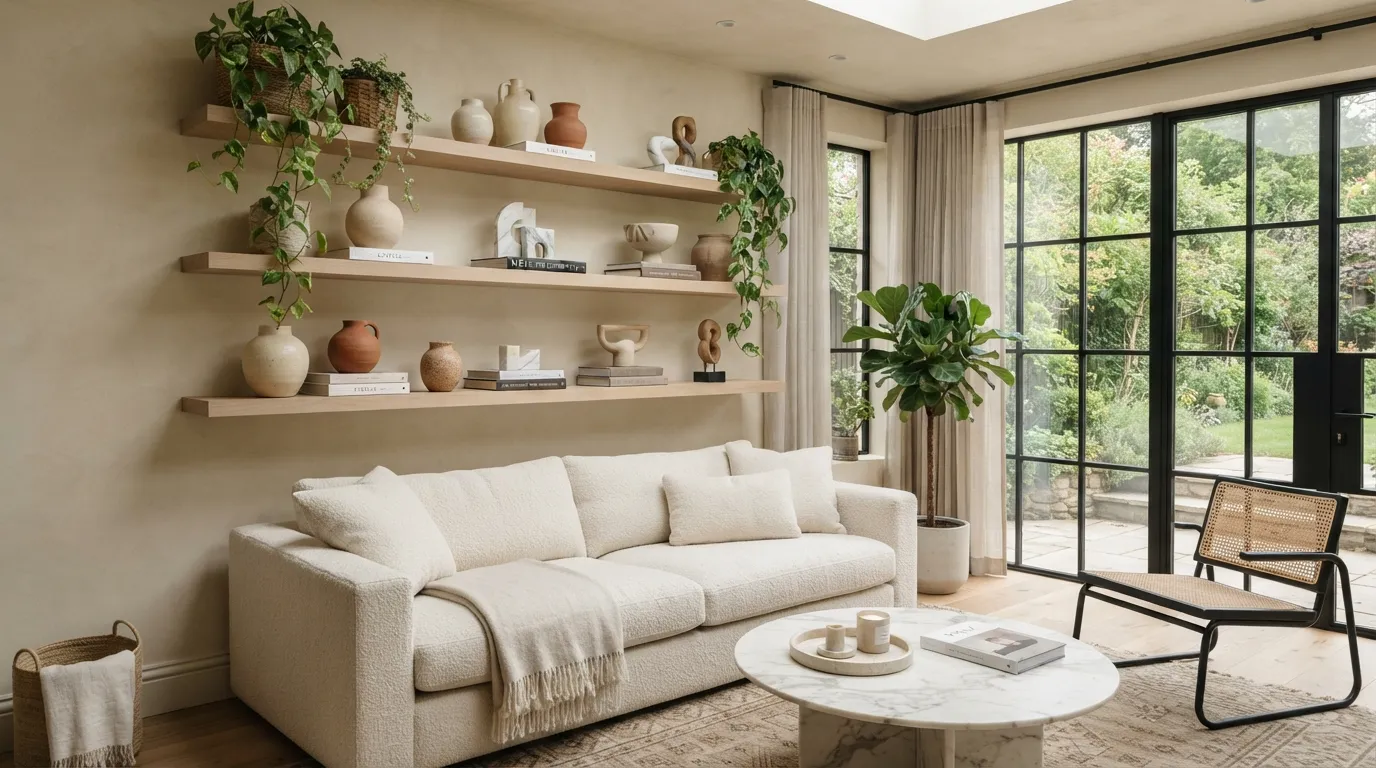 Floating Wood Shelves