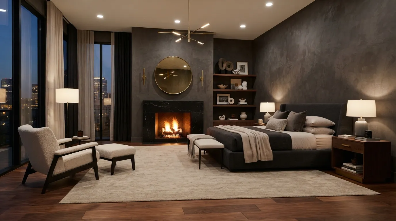 Black Stone Fireplace