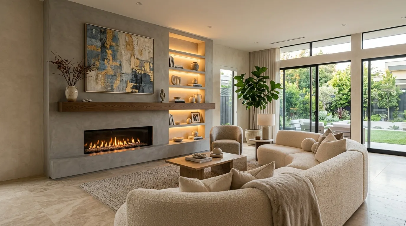 Microcement Fireplace