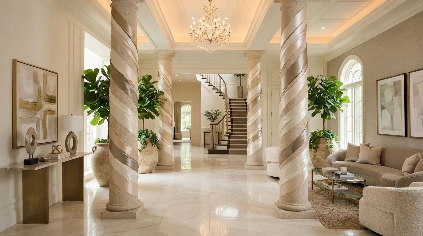 Sculptural Ribbon Columns