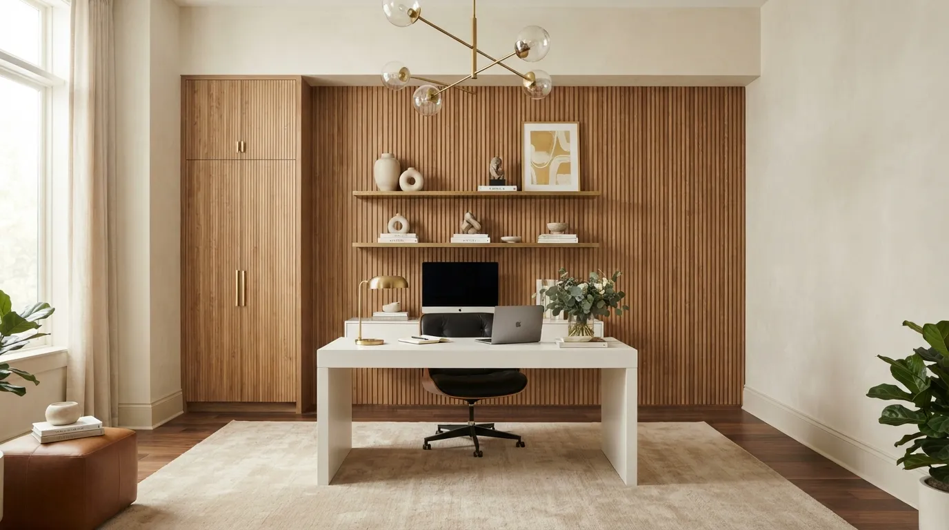 Fluted Wood Accent Wall