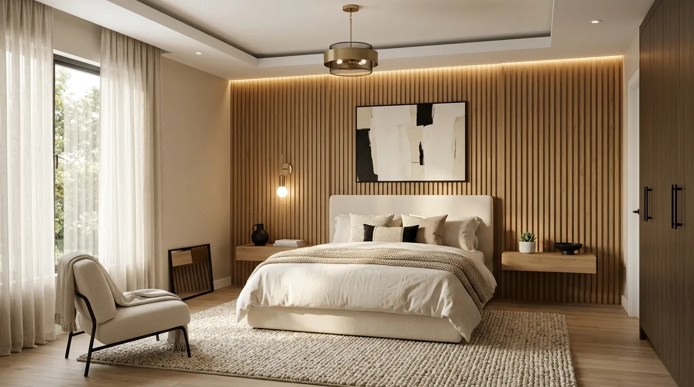 Fluted Wood Accent Wall
